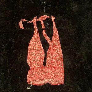 Tie up tank top crop top